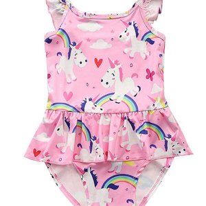 GIRLS UNICORN RAINBOW SWIMMING SUIT